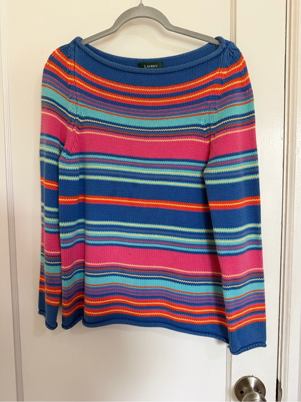 Women's Lauren Ralph Lauren Multicolored Large Boatneck Sweater